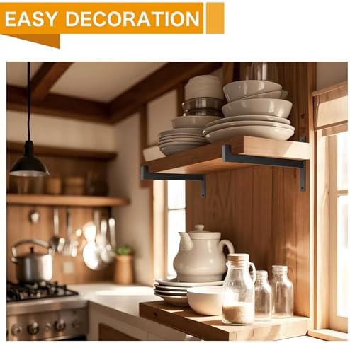 ezydecor 6 pack heavy duty shelf brackets with showing dimensions