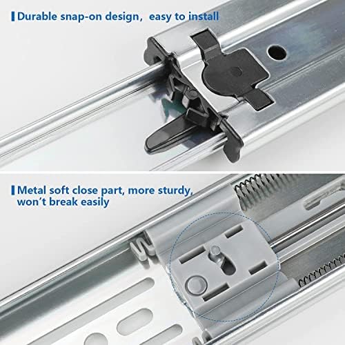 homdiy 10 pair soft close drawer slides 22, close-up detail