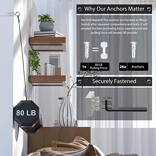 floating shelf brackets 12 inch 6 pack, hidden, package contents