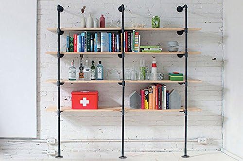 industrial retro wall mount iron pipe shelf,diy open, view 9