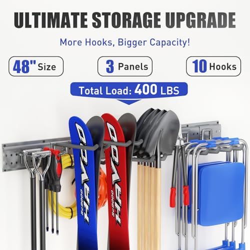 garage tool organizer wall mount 49.5 inches with shown in use