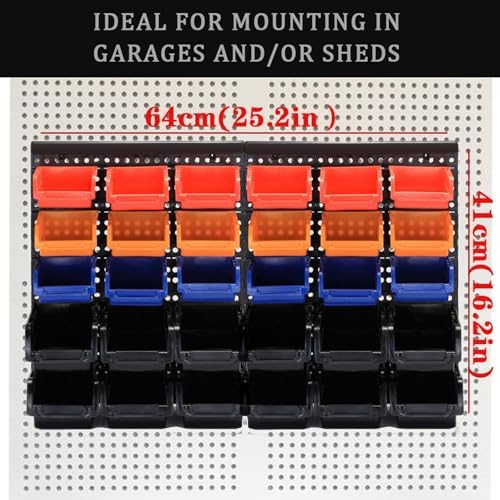 mulsame wall mounted storage bins parts rack 4 shown in use