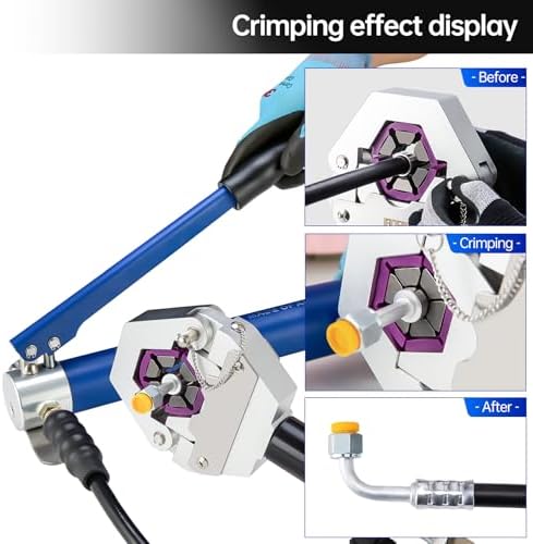 hydraulic hose crimper hydra-krimp 71500 manual a/c hose, close-up detail