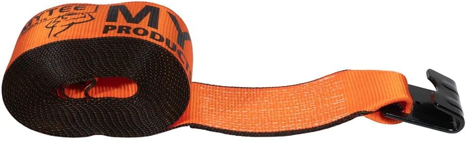 Mytee Products (4 Pack) 4" x30' Heavy Duty Ratchet Straps w/Flat Hook - 6,667 lbs WLL High Abrasion Trailer Tie Down Ratchet Straps - Orange