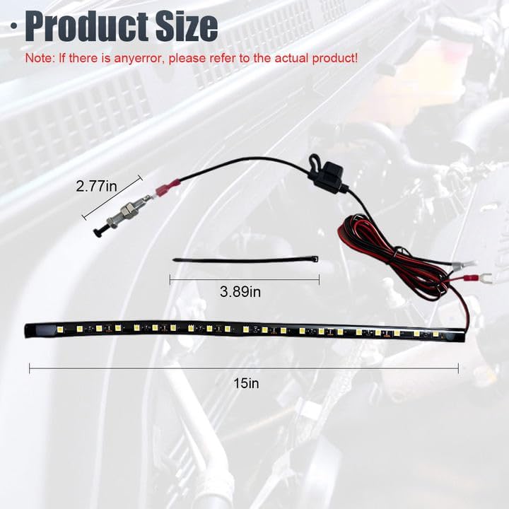 Car Under Hood LED Light Kit, 12V Waterproof Car Under Hood Work Inspection Lights, Automatic On/Off Vehicle LED Strip, Universal Auto Lights Bars for Cars, Trucks, SUVs (5050)