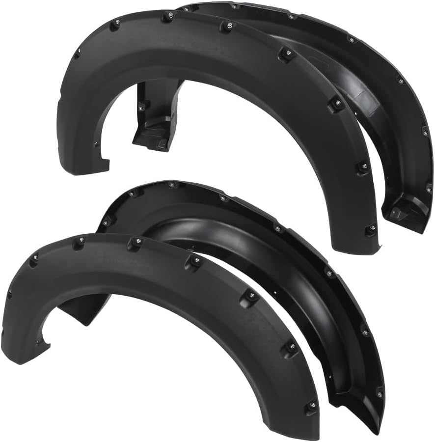 G-PLUS Fender Flares 4PCS Fit Ford F150 2009-2014(67.0"/78.8"/97.4" Bed) | NOT Fit Platinum & Raptor Models,Textured Pocket Riveted Style,Custom Fit F150 Fender Flares,Rustproof & UV Resistant