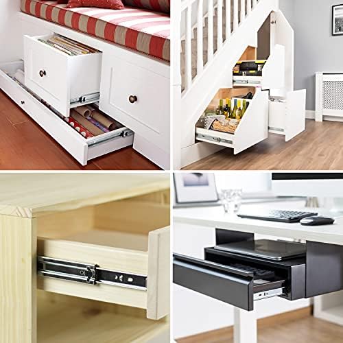 homdiy 10 pair soft close drawer slides 22, front angle view