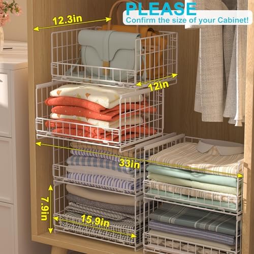 hongtamoya 4-tier sliding closet organizers and storage shelves, side view