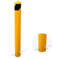 58" Pour in Place Steel Bollard Post, 4-1/2" OD Safety Bollard Yellow Powder by BIGalleons