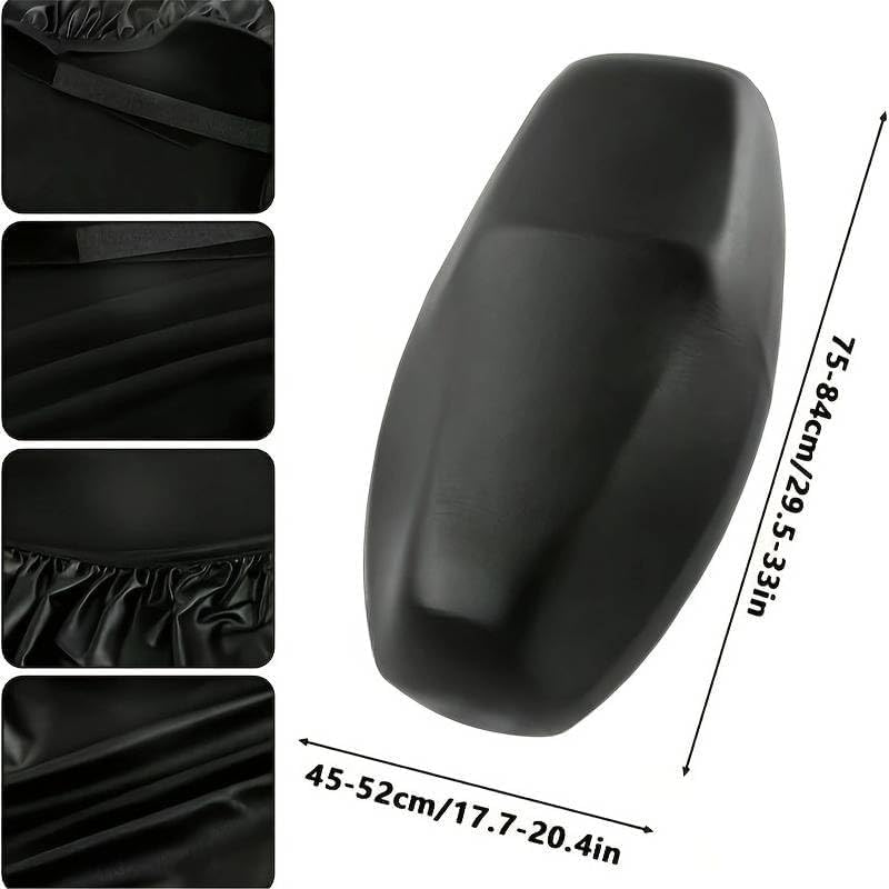 Motorcycle & Ebike Seat Cover Cushion, Stretchable PU Leather Seat Protector, Dustproof Sunproof Bike Seat Cover for Electric Bike, Scooter and Motorcycle