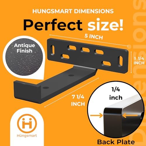 j shelf brackets with lip (7.25"l x 5"w shown in use