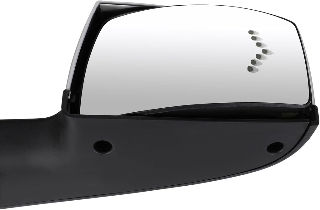 Passenger Side Truck Hood Mirror Fits 2004-2018 for Volvo VNL/VN Series, Manual Control View Mirror with Turn Signal Light