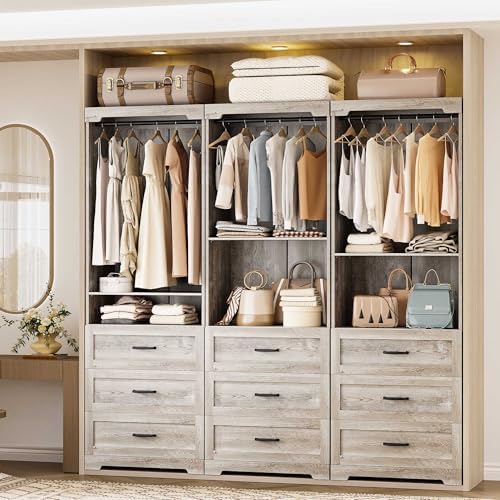 ironck freestanding closet system with adjustable shelves &, view 9