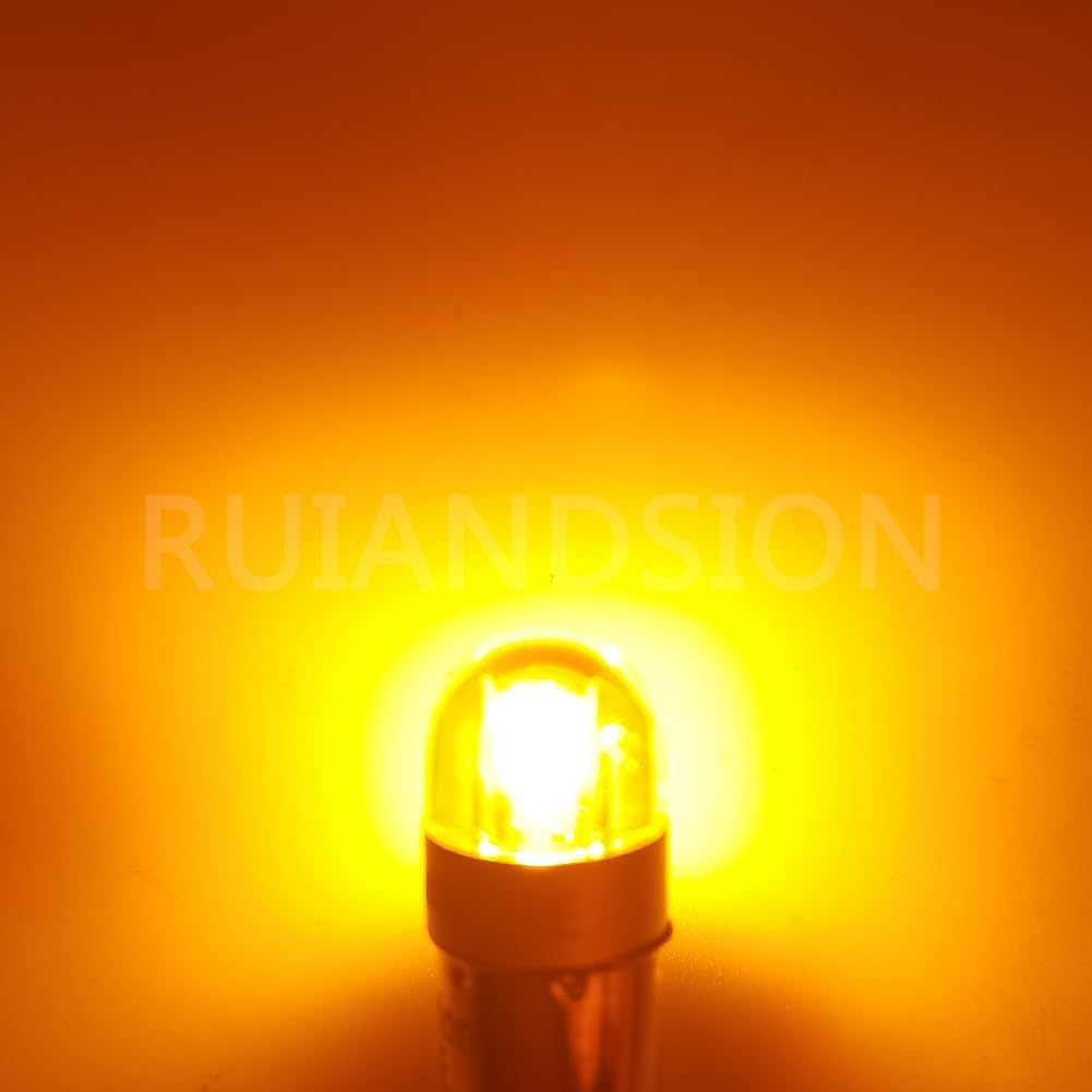 Ruiandsion BAY9S LED Reading Light H21W 64136 12V Non Polarity 200LM Super Bright 3030 2SMD Chipset Yellow for Car Interior Side Door Courtesy Map Lights Pack of 10