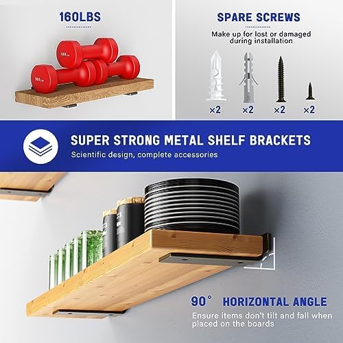 goovilla shelf bracket, floating shelf brackets 8 inch, close-up detail