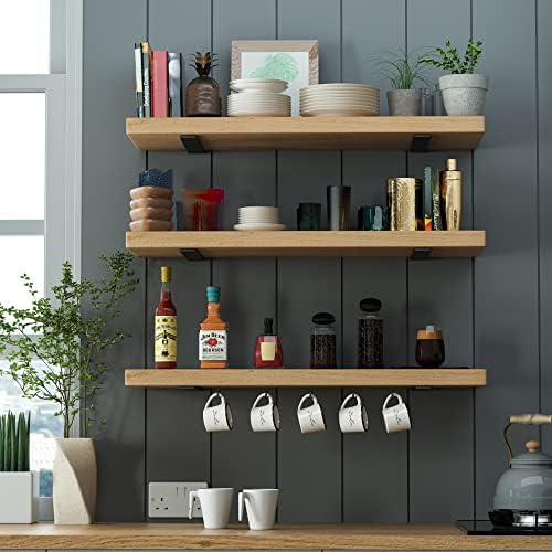 floating shelf brackets 12 inch 6 pack, hidden, front angle view