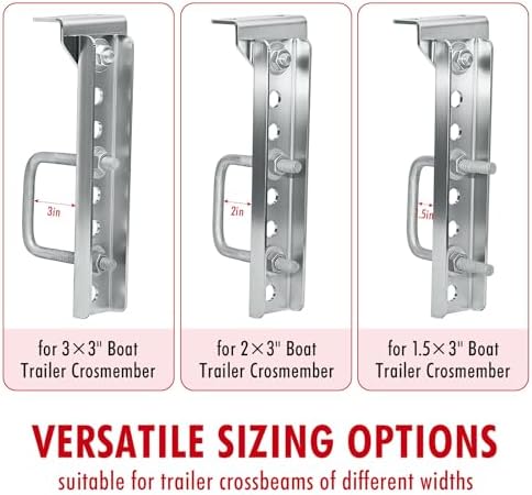 10"/12" boat trailer bunk brackets kit | swivel, front angle view