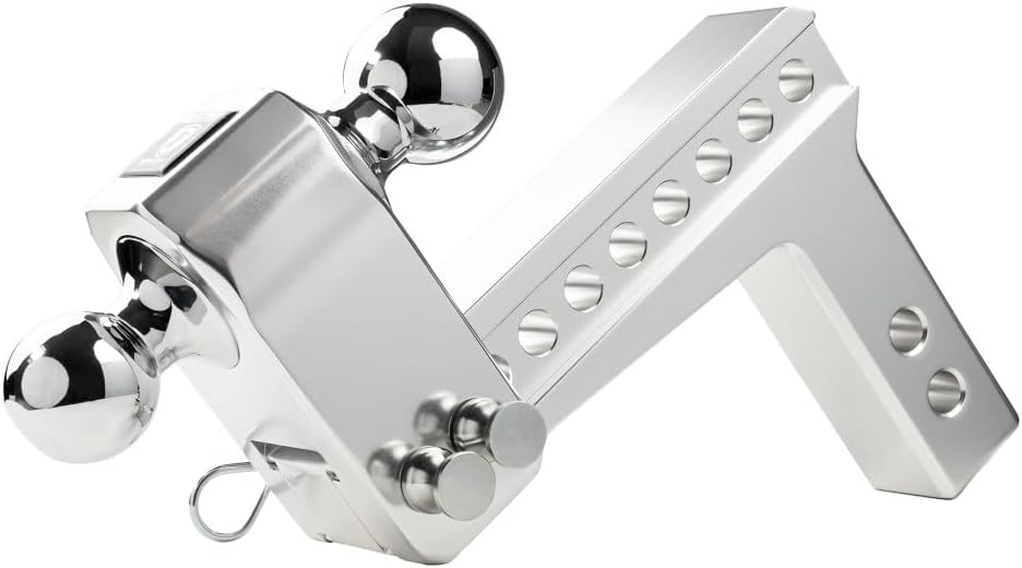 BulletProof Hitches - 2.0" Aluminum Trailer Hitch (14,000 lb. Rating) - Adjustable Hitch with 6" Drop/Rise and 2" & 2-5/16" Dual Ball - Corrosion-Resistant Tow Hitch