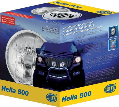 hella 005750952 500 series driving lamp kit, clear, front angle view