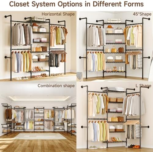 onbrill h3 expandable wall mounted closet system, heavy, package contents