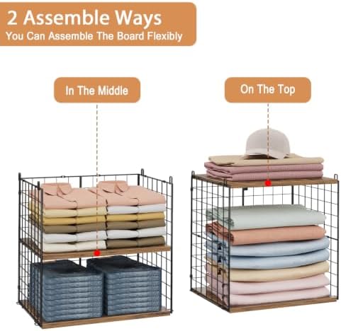 closet organizers and storage, stackable closet shelf organizer, front angle view