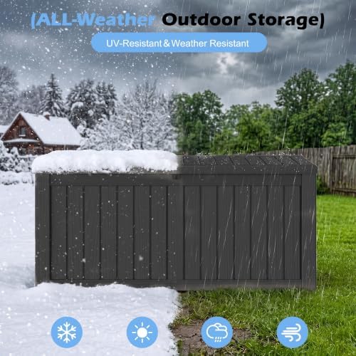 outdoor storage box waterproof, 160 gallon deck box, side view