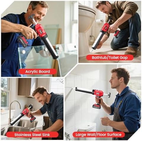 electric caulking gun, cordless caulk gun with 2x, package contents