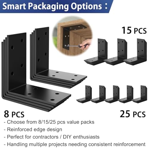 3 inch l brackets for wood, heavy duty on a desk or shelf