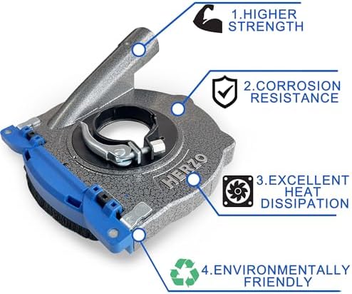 herzo aluminum dust shroud for angle grinder 4.5, side view