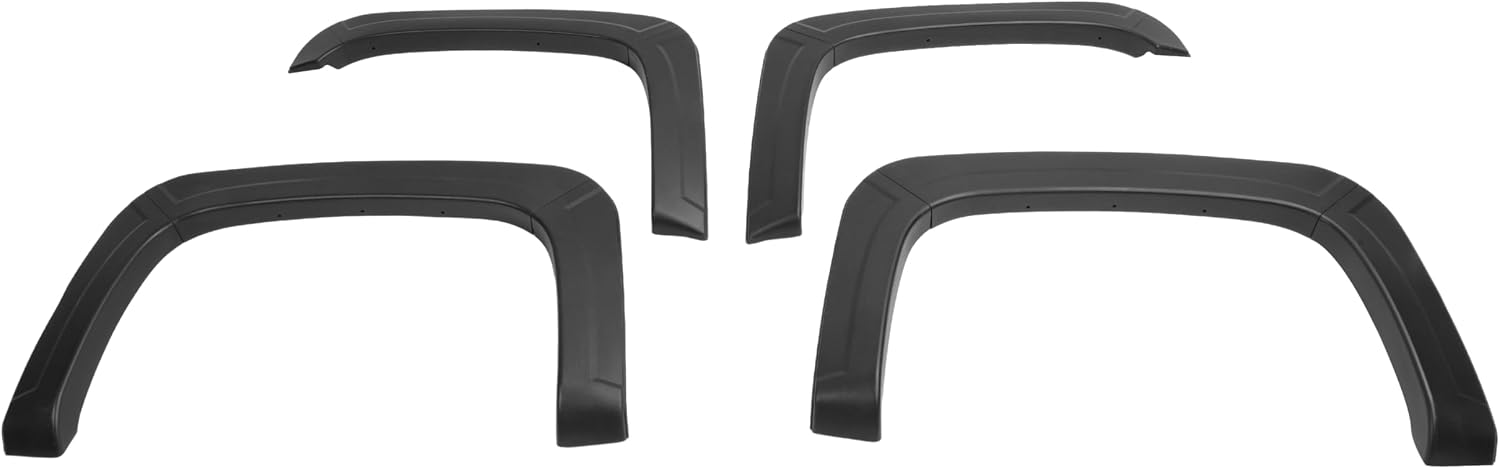 4Pcs Fender Flares Set Compatible with 2007-2013 Chevy Chevrolet Silverado 1500 Standard/Extended Cab Front & Rear Wheel Arch Cover Protector Plastic(PP) Textured Black