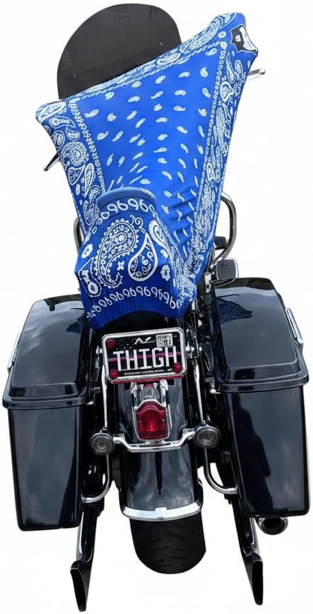 THIGHBRUSH® - Azul - Water Repellent Motorcycle Cover and Sunshade (Blue) | Keep Your Bike Seat Cool and Dry