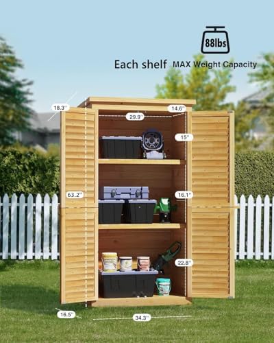 bealife 63.2" outdoor storage cabinet with double doors on a desk or shelf