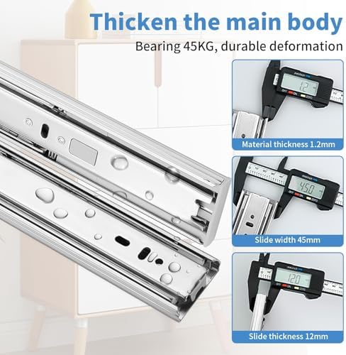 22 inch drawer slides 4 pairs (8pcs) soft on a desk or shelf