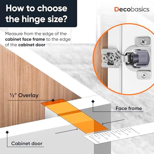 decobasics 50 pack(25 pair) 1/2" overlay soft close, front angle view