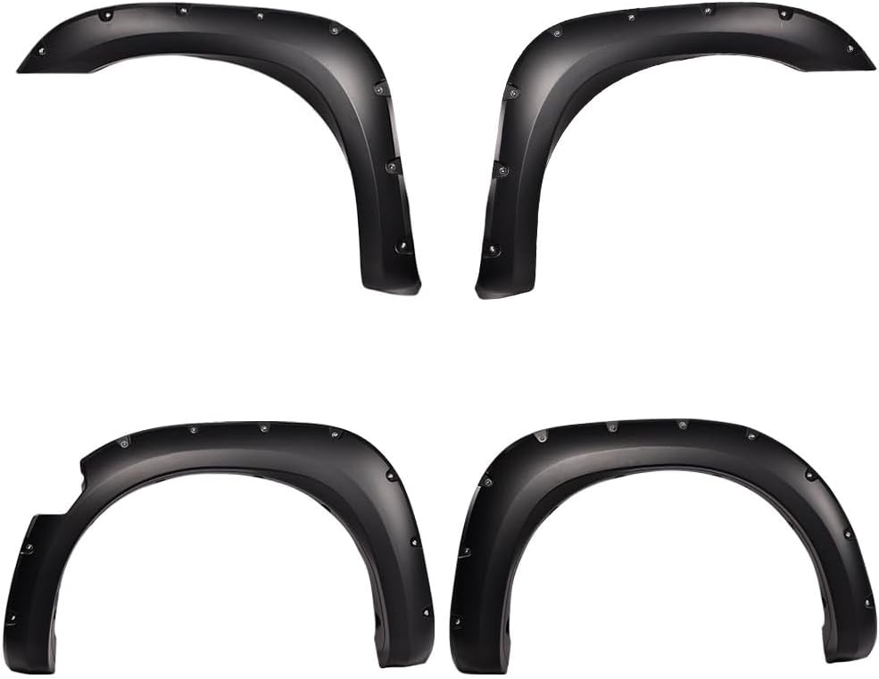 Fender Flares Compatible with Nissan Titan 2004-2015 Front and Rear Side Pocket Style Smooth Black 4Pcs