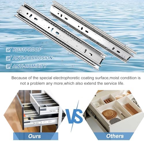 20 inch drawer slides 4 pairs (8pcs) full on a desk or shelf