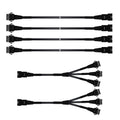 RGB LED Extension Cables, 4PCS 5 Feet Extension Cables and 2PCS 3 Way Y Splitter for Motorcycle LED Strips, Underglow Neon Accent Light Kit, Rock Light Extension Wire Cord