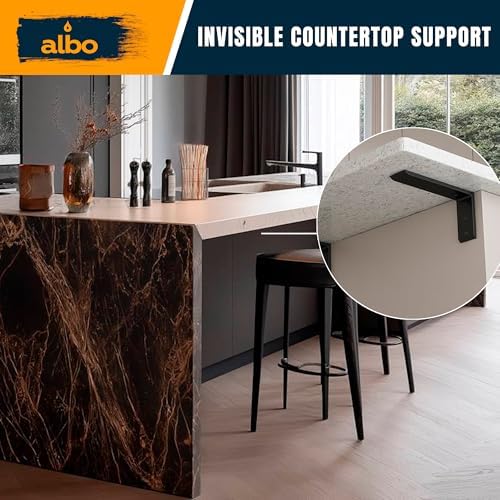 albo 10 inch countertop brackets, 2 pack heavy, front angle view