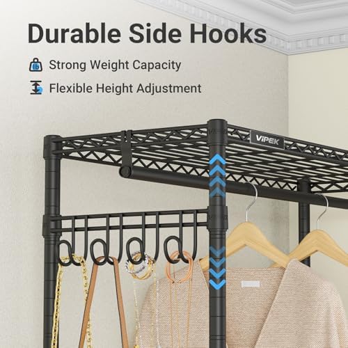 vipek l4 clothing rack for hanging clothes heavy, side view