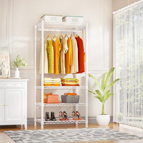ulif h4 mini portable closet, 4 tiers freestanding shown in use