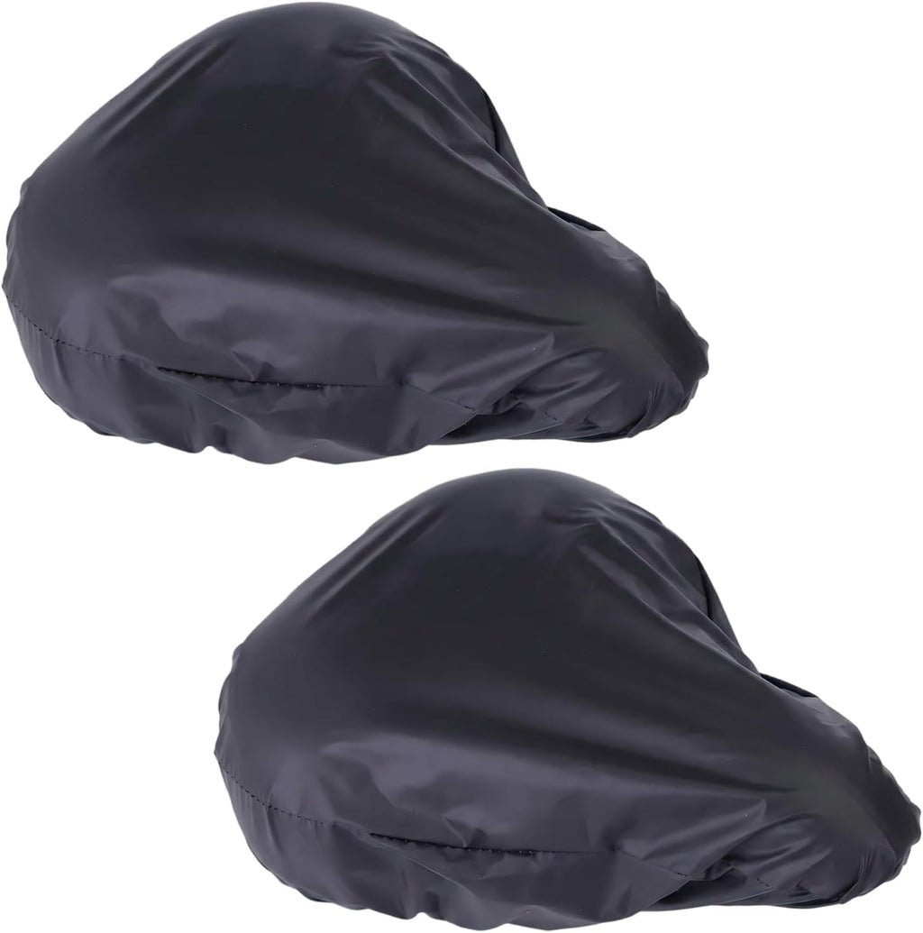 2 Pieces Black Universal Seat Cover with Elastic for Bike and Bicycle,Waterproof Seats Cushion Protection Multiple Rain Dustproof Cover Protector for Unisex Women Men, Outdoor Travel Accessories