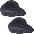 2 Pieces Black Universal Seat Cover with Elastic for Bike and Bicycle,Waterproof Seats Cushion Protection Multiple Rain Dustproof Cover Protector for Unisex Women Men, Outdoor Travel Accessories