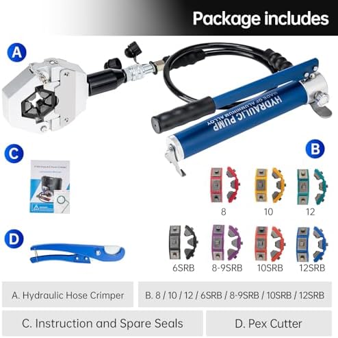 hydraulic hose crimper hydra-krimp 71500 manual a/c hose, side view