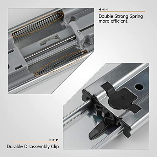 lontan 2 pairs soft close drawer slides 22, side view