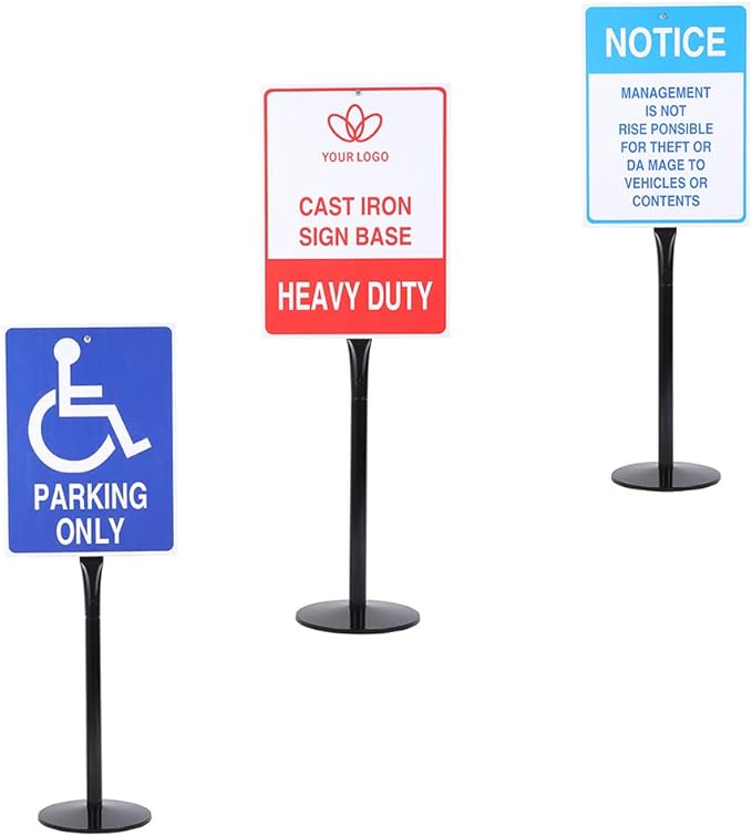 Heavy Duty Cast Iron Sign Post and Base Kit - Image 2