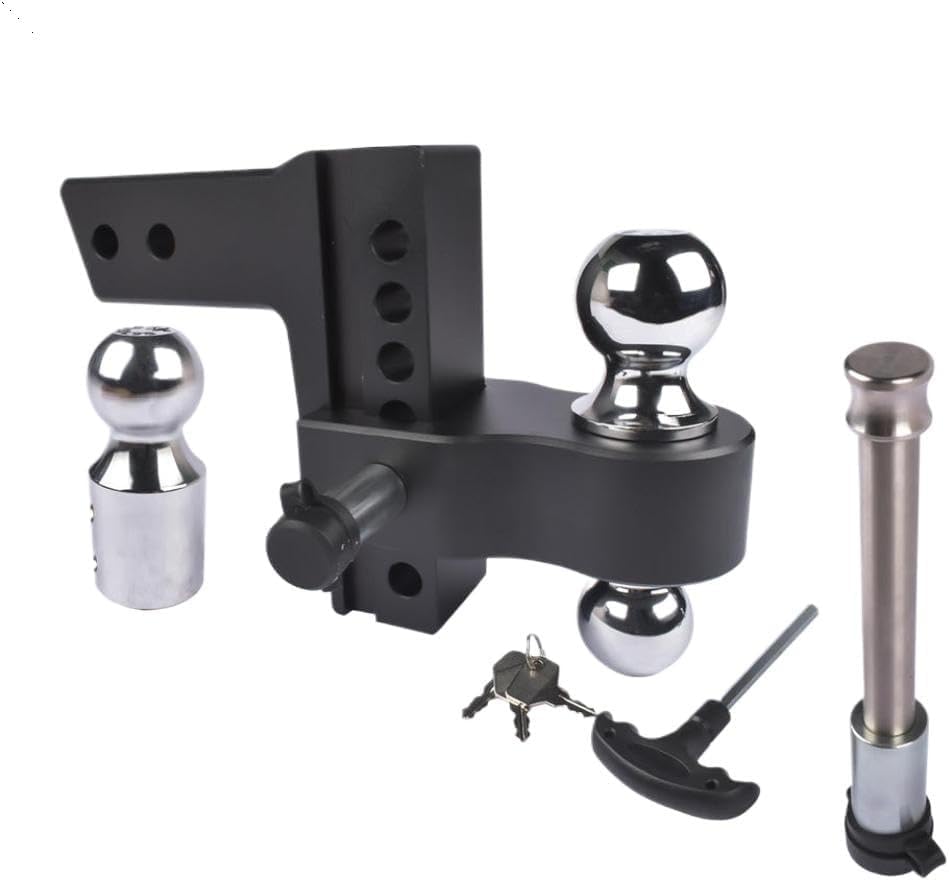 Adjustable Trailer Hitch Fits 2.5 Inch Receiver 6 Inch Drop Rise Heavy Duty Aluminum Drop Hitch 18500 LBS GTW