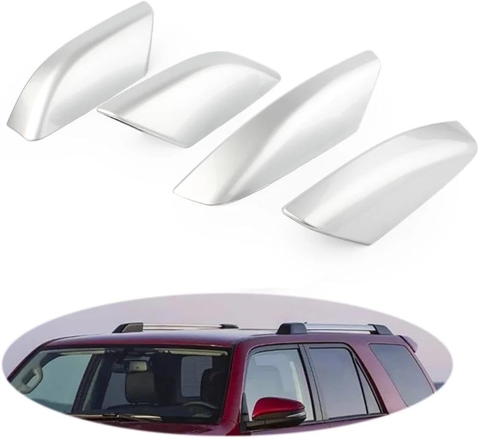 Rooftop Cargo Carrier 4Pcs Silver Car Roof Rack Bar Rail End Protection Cover Shell for Toyota for 4Runner for N210 2003-2006 2007 2008 2009 Roof Racks Boxes