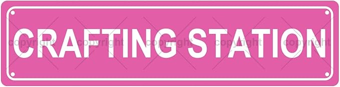 CRAFTING STATION Space Metal Tin Street Sign Bar Cafe Garage Cave Home Room by Unknown