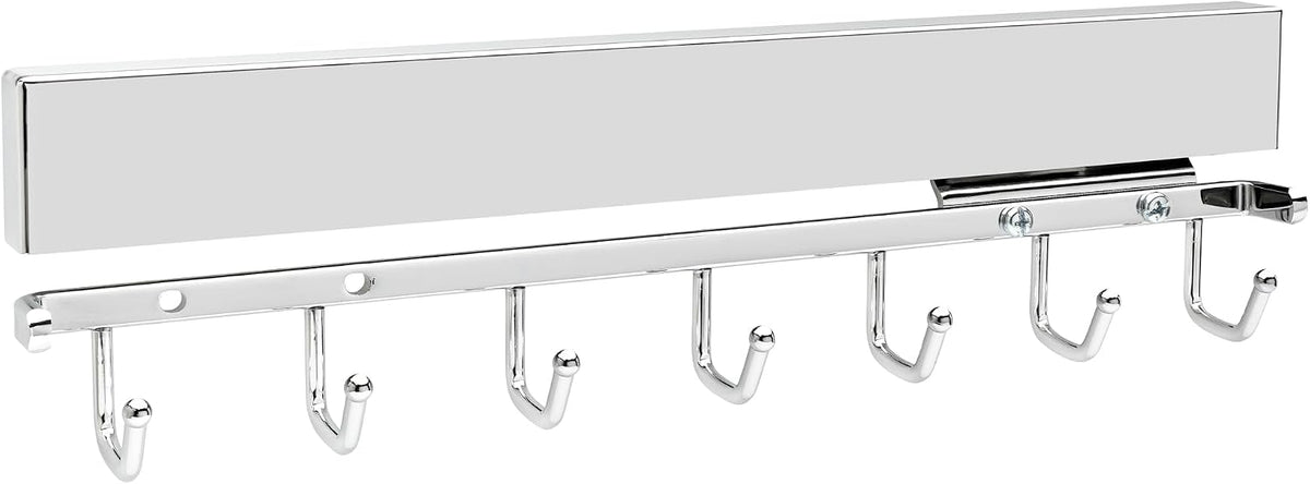rev-a-shelf sliding belt rack for closets, min opening shown in use