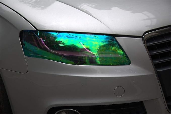 LED LIGHT 12 by 48 inches Self Adhesive Shiny Chameleon Headlights Tail Lights - Image 4